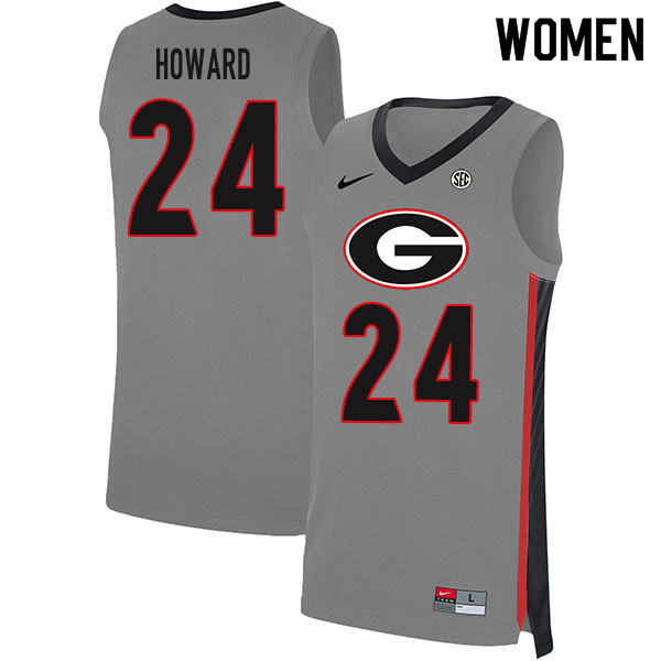 2020 Women #24 Rodney Howard Georgia Bulldogs College Basketball Jerseys Sale-Gray - Click Image to Close